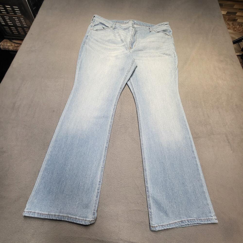 Old Navy Jeans Womens 18 Blue Wow Boot Cut Distressed Denim Stretch